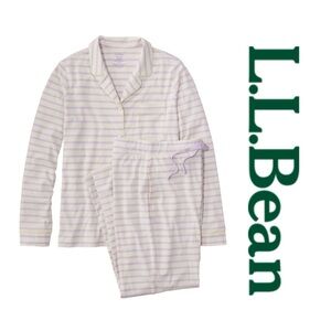 L.L. Bean Super Soft Shrink Free Button Front Pajama Set Organic Cotton Women XL